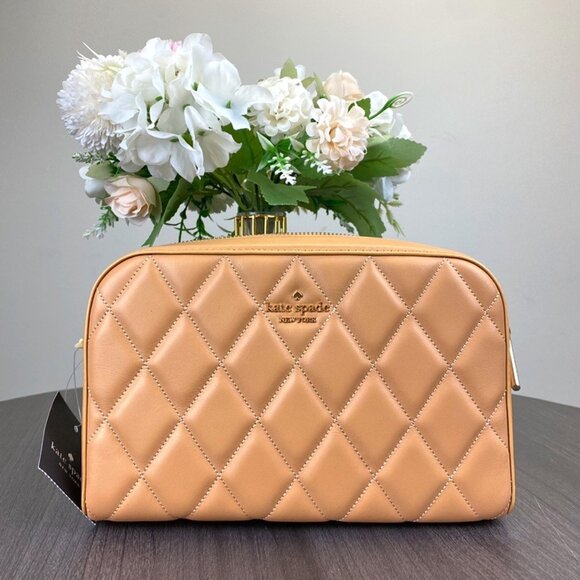 Kate Spade KG425 Carey Smooth Quilted Mini Camera Bag, Tiramisu M - Picture 1 of 5
